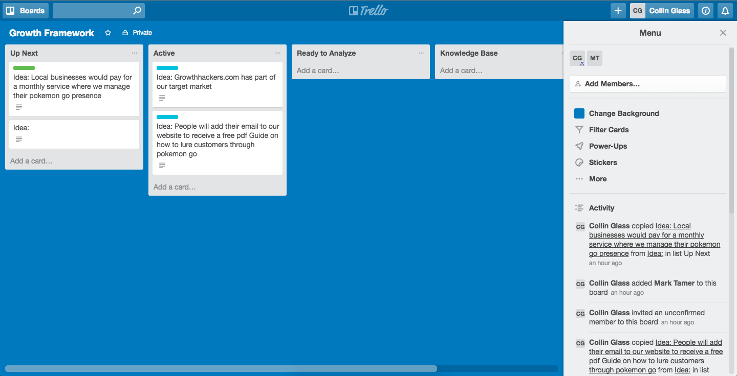 Growth Projects - Trello